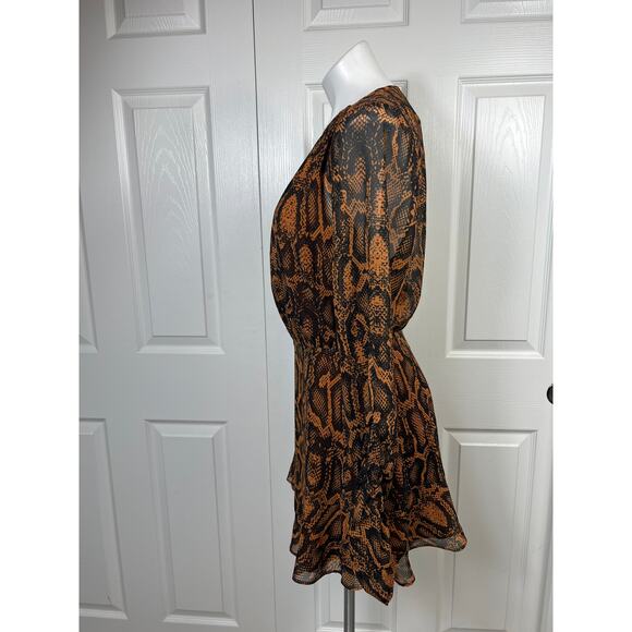 Finders Keepers Snake Print LANA Mini Dress Long Sleeve Size 10 NEW - Picture 3 of 11